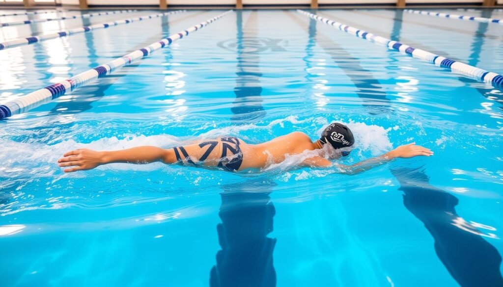 swimming laps